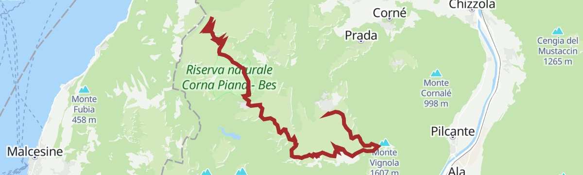 Route map: Sentiero della Pace 12): Rifugio Damiano Chiesa to Polsa